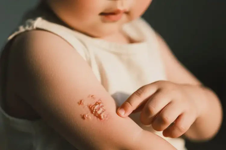 孩子手臂上有濕疹不管它會自己自愈嗎(圖2)
