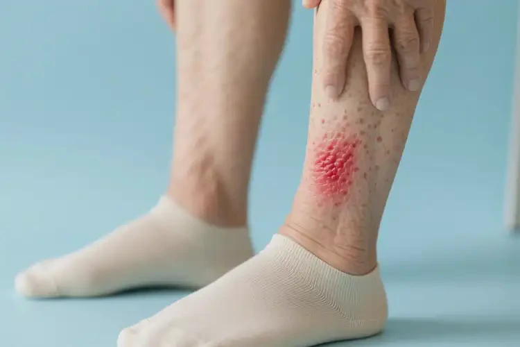 老年人小腿上長(zhǎng)濕疹不管它會(huì)自己自愈嗎(圖1)