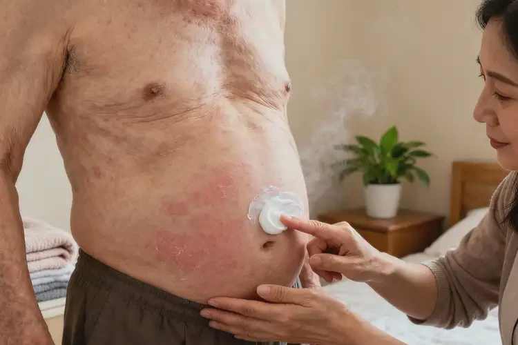 高齡老人肚子上有濕疹不管它會自己好嗎(圖1)