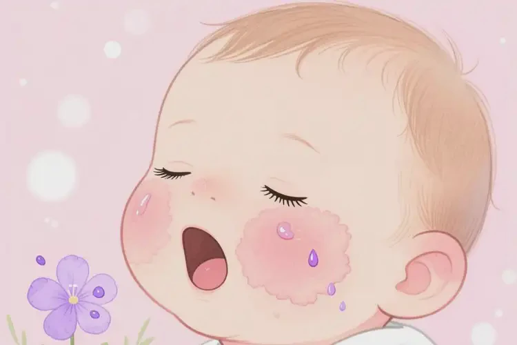 小兒臉上偶爾長濕疹不管它會(huì)自己自愈嗎(圖1)