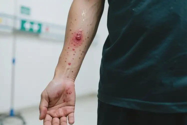 男人手臂起濕疹能不能徹底自愈(圖1)