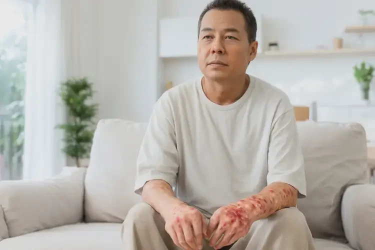 男性四肢出现湿疹不管它会自己痊愈吗(图1)