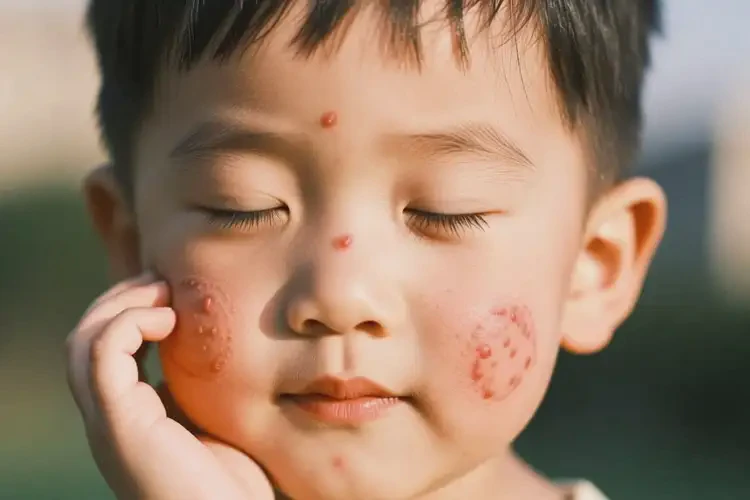 孩子脸上出现湿疹不管它会自己自愈吗(图1)