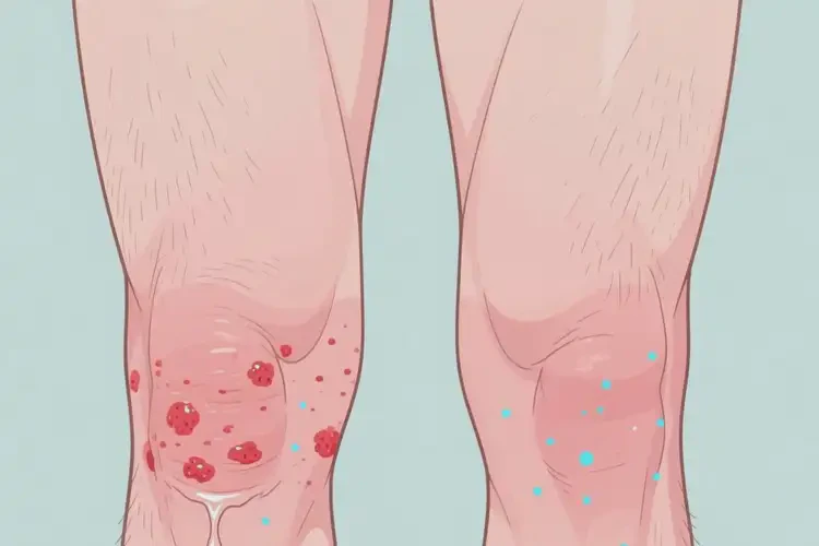 男人大腿經(jīng)常起濕疹不管它會(huì)自己好嗎(圖1)