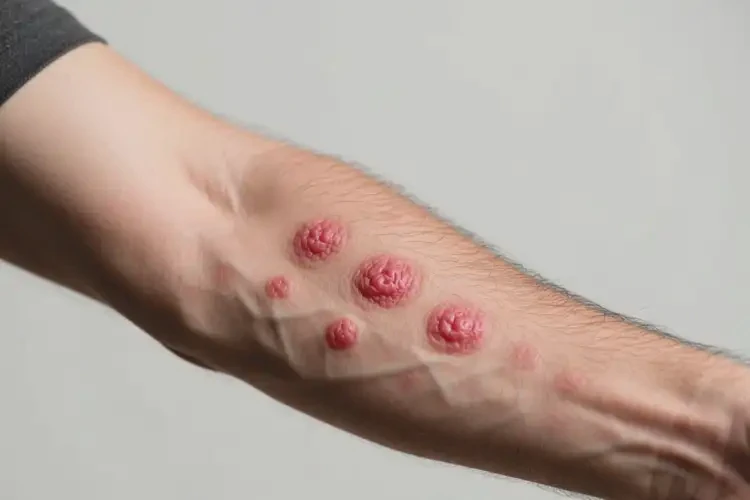 男人手臂上容易長濕疹可以徹底自愈嗎(圖1)