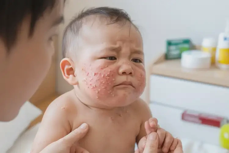 嬰幼兒面部容易起濕疹不管它會(huì)自己痊愈嗎(圖4)