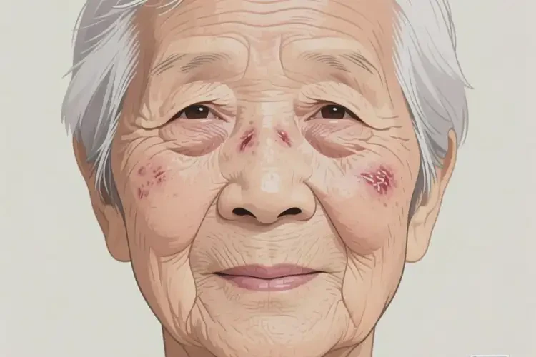 老人面部起濕疹不管它會自己好嗎(圖1)