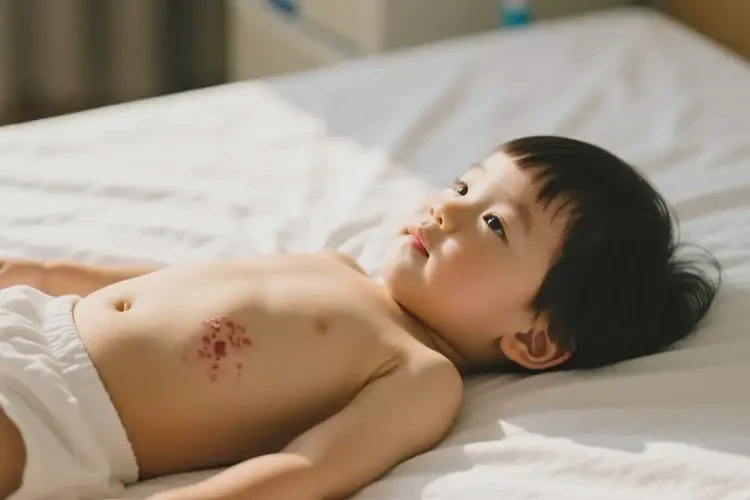 小孩肚子上偶爾長(zhǎng)濕疹不管它會(huì)自己自愈嗎(圖1)