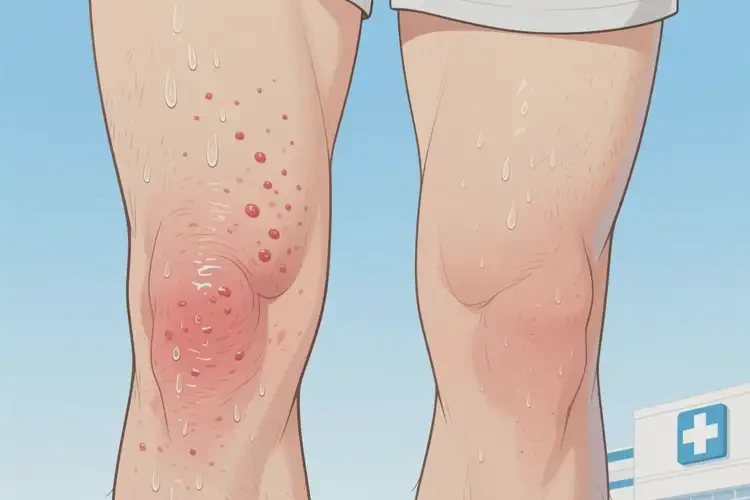 男性大腿上長濕疹不管它會(huì)自己自愈嗎(圖3)