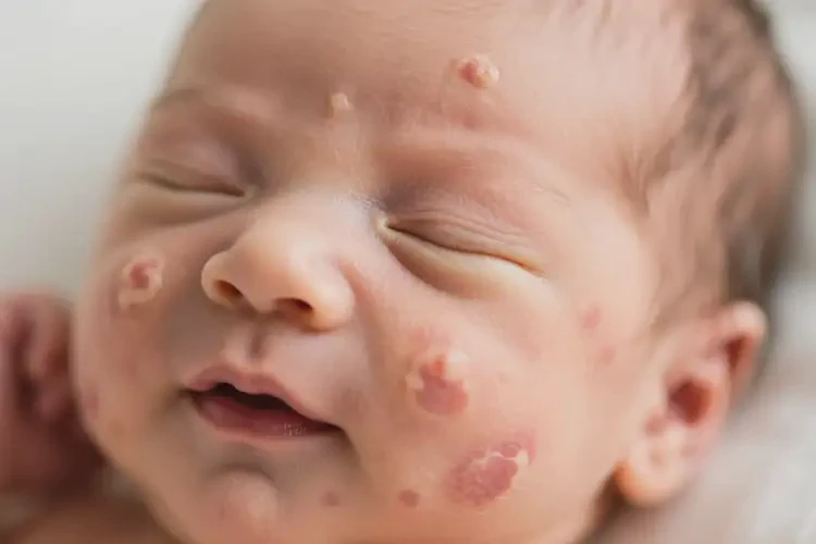 新生兒面部出現(xiàn)濕疹能靠自己自愈嗎(圖1)