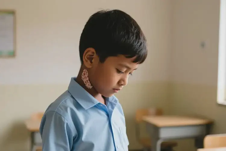 小學(xué)生脖子上有濕疹可不可以徹底自愈(圖1)