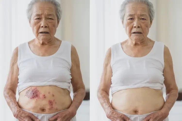 高齡老人肚子上出現(xiàn)濕疹不管它會(huì)自己自愈嗎(圖1)