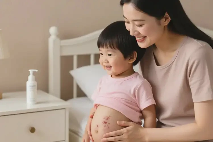 孩子肚子起濕疹不管它會自己好嗎(圖1)