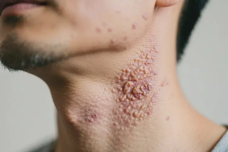 男性脖子上出濕疹可以徹底自愈嗎(圖1)