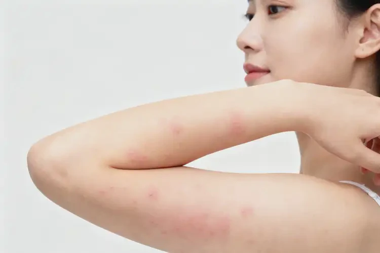 女性手臂容易起濕疹不管它會(huì)自己自愈嗎(圖1)