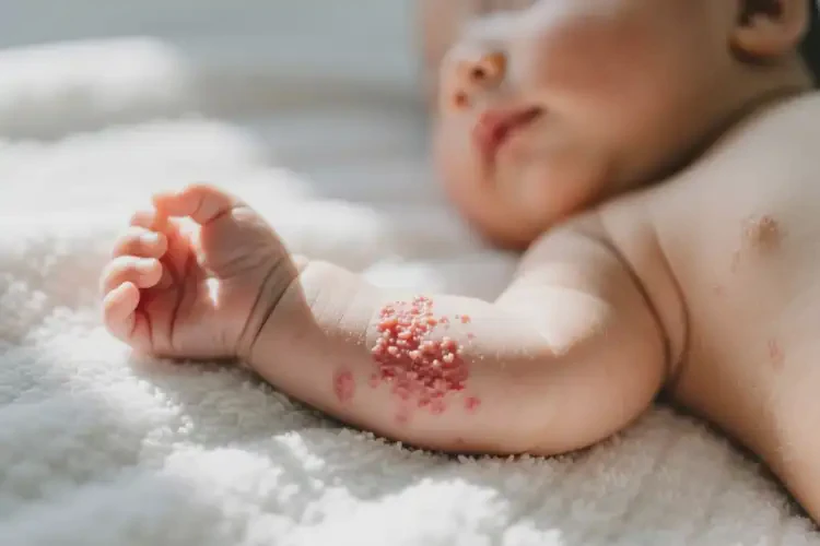 嬰兒全身偶爾起濕疹不管它會(huì)自己好嗎(圖4)