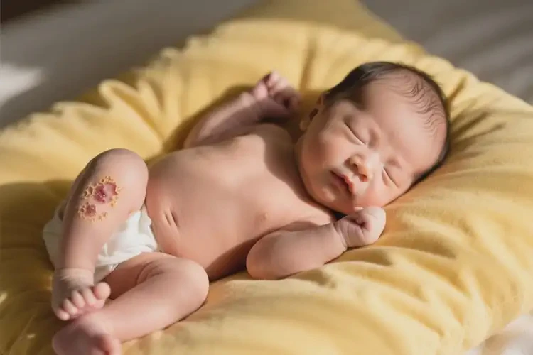 新生兒大腿經(jīng)常起濕疹不管它會(huì)自己自愈嗎(圖1)