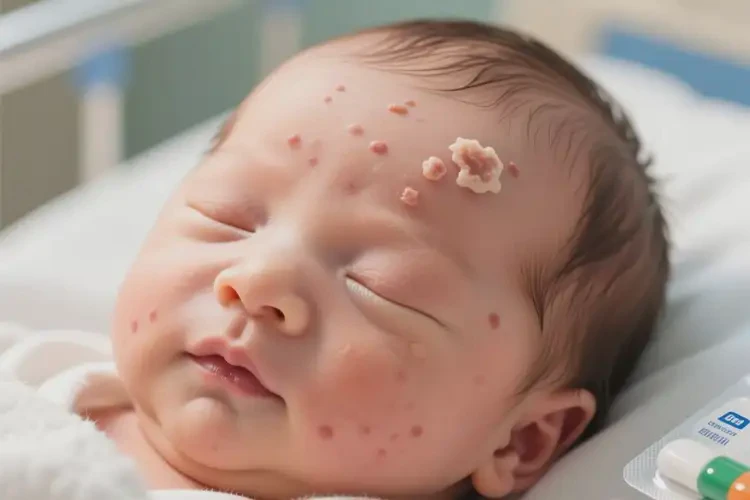 新生兒面部長濕疹不管它會自己痊愈嗎(圖1)