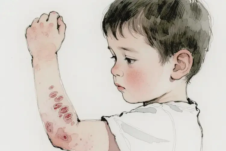 孩子手臂上有濕疹能夠徹底治愈嗎(圖2)