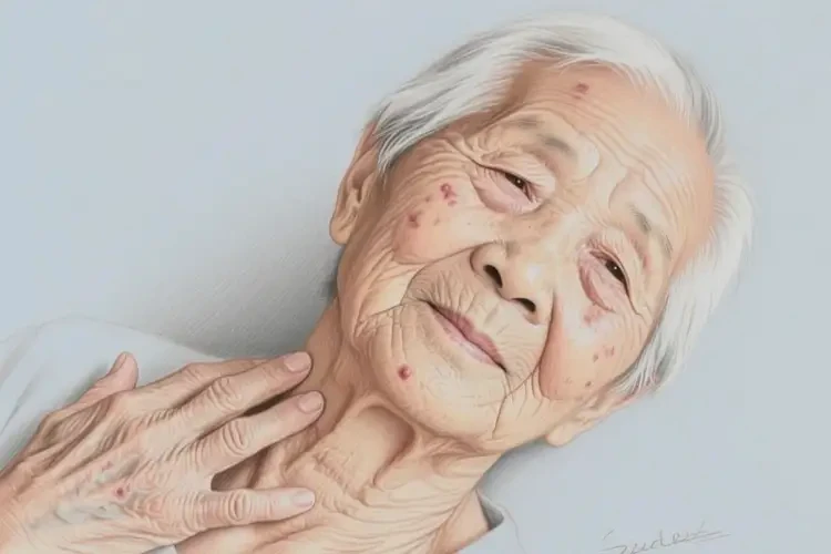 老年人脖子上出现湿疹不管它会自己好吗(图1)