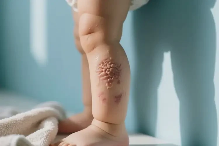 幼兒小腿上出現(xiàn)濕疹不管它會自己自愈嗎(圖1)