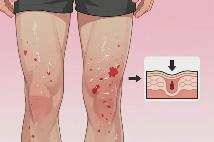 男性大腿上長濕疹不管它會(huì)自己自愈嗎(圖1)