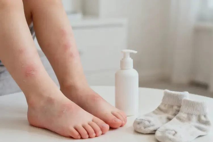 兒童腳上出現(xiàn)濕疹不管它會自己痊愈嗎(圖2)