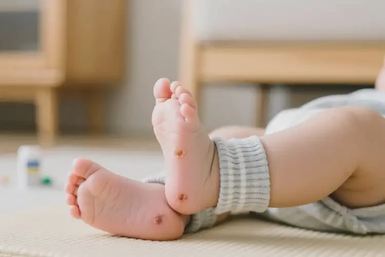 寶寶腳上偶爾起濕疹不管它會(huì)自己痊愈嗎(圖2)