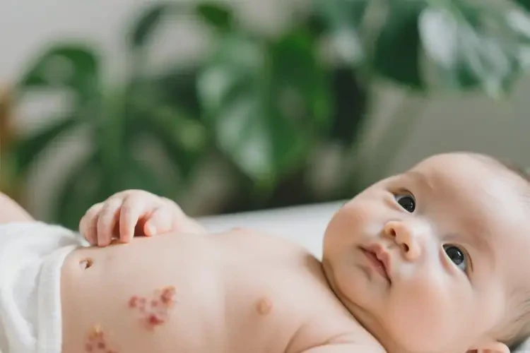 寶寶肚子出現(xiàn)濕疹不管它會(huì)自己好嗎(圖3)