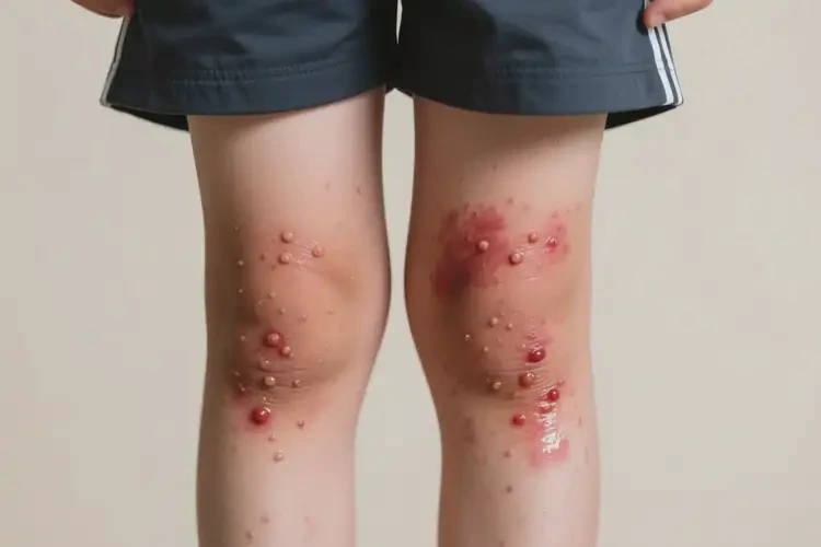 小學生大腿上出現(xiàn)濕疹不管它會自己好嗎(圖1)