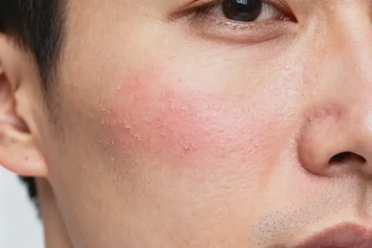 男生面部出湿疹不管它会自己痊愈吗(图1)