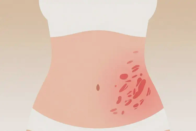 女性肚子长湿疹不管它会自己痊愈吗(图1)