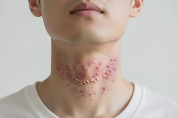 男人脖子有濕疹不管它會(huì)自己自愈嗎(圖3)