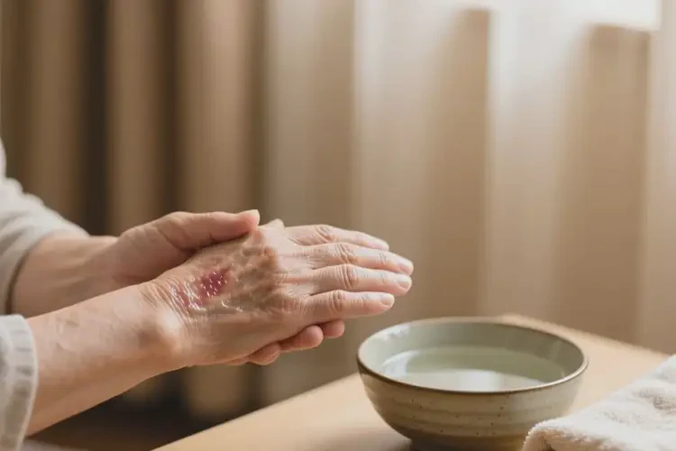 老年人手上容易起濕疹可以徹底自愈嗎(圖1)