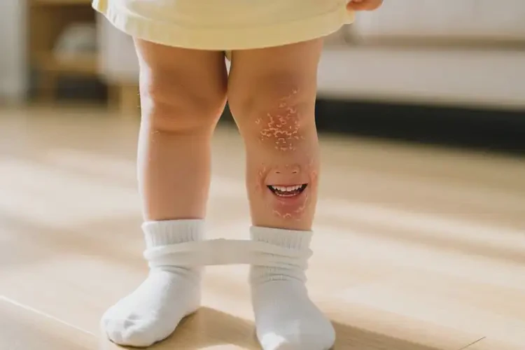 孩子小腿上長(zhǎng)濕疹不管它會(huì)自己好嗎(圖1)