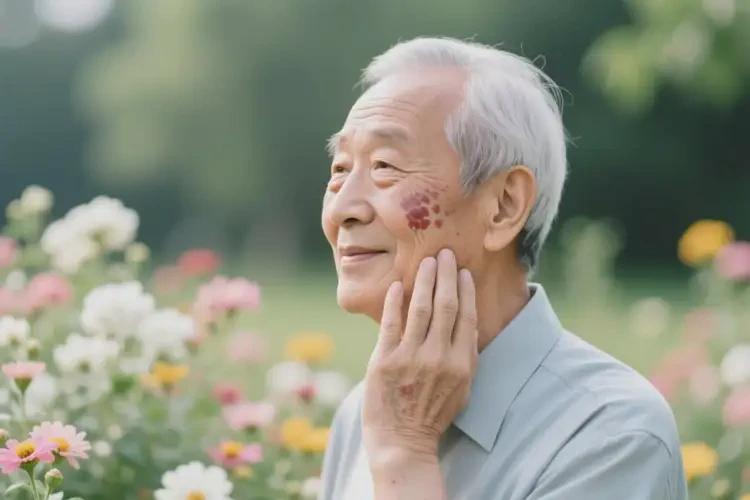 高齡老人臉上偶爾長濕疹不管它會自己自愈嗎(圖1)