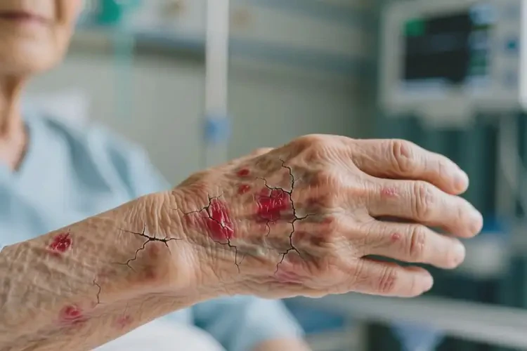 老人手臂上容易起濕疹不管它會自己痊愈嗎(圖1)