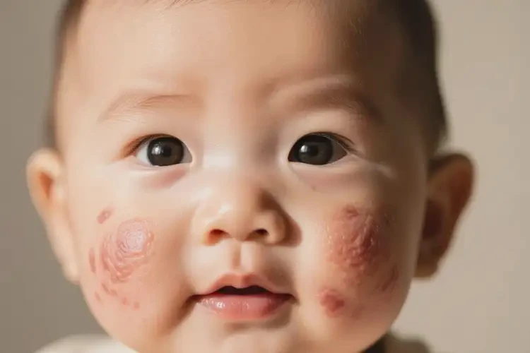 嬰兒面部長濕疹不管它會自己痊愈嗎(圖1)