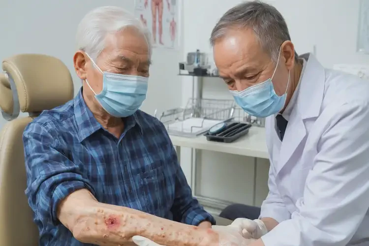 老人手上偶爾長(zhǎng)濕疹不管它會(huì)自己好嗎(圖1)