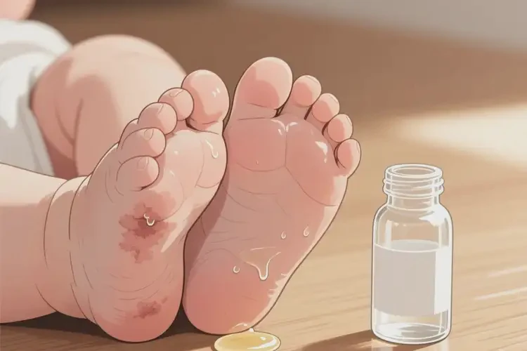 寶寶腳上偶爾起濕疹不管它會(huì)自己痊愈嗎(圖1)