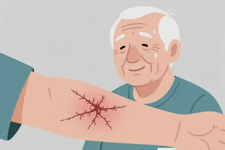 老人手臂上出濕疹不管它會(huì)自己自愈嗎(圖2)