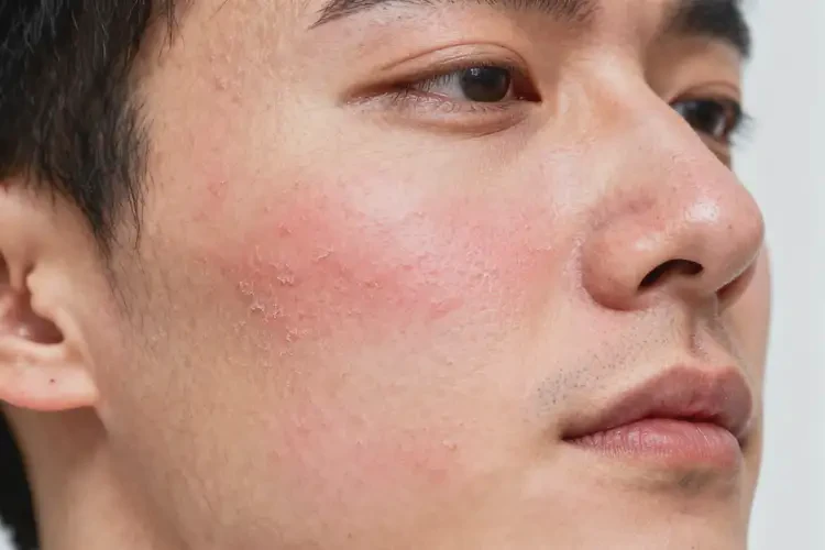 男生面部出湿疹不管它会自己痊愈吗(图2)