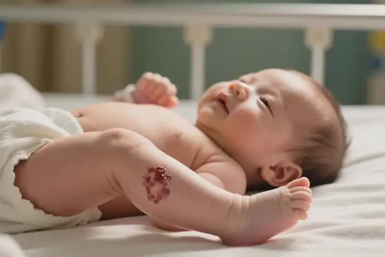 嬰兒小腿出現(xiàn)濕疹不管它會(huì)自己自愈嗎(圖1)