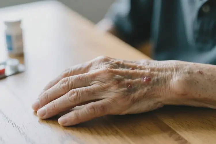 老人身上偶爾長濕疹能靠自己自愈嗎(圖1)