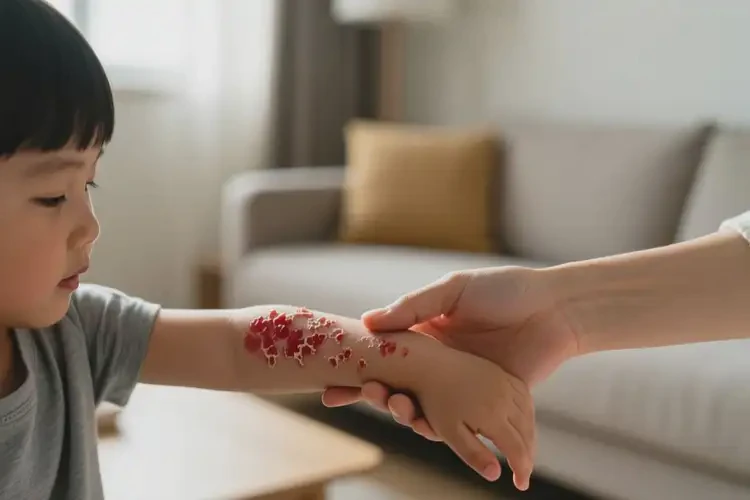 小兒手臂上有濕疹不管它會自己痊愈嗎(圖2)