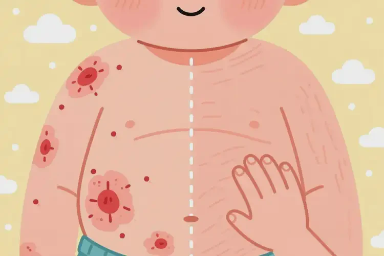兒童肚子長(zhǎng)濕疹不管它會(huì)自己自愈嗎(圖3)