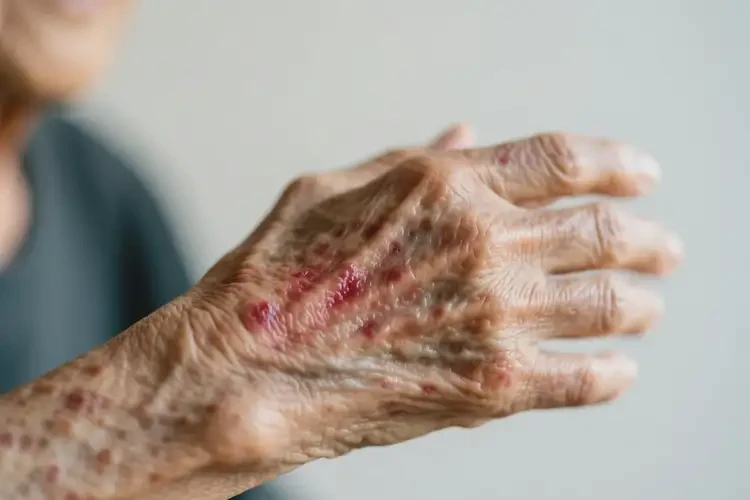 高龄老人手臂容易起湿疹不管它会自己痊愈吗(图1)