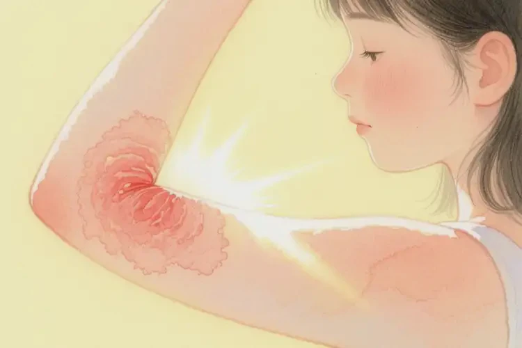 女生手臂上偶爾長濕疹不管它會自己自愈嗎(圖1)