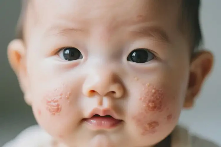 小兒臉上有濕疹不管它會(huì)自己痊愈嗎(圖4)