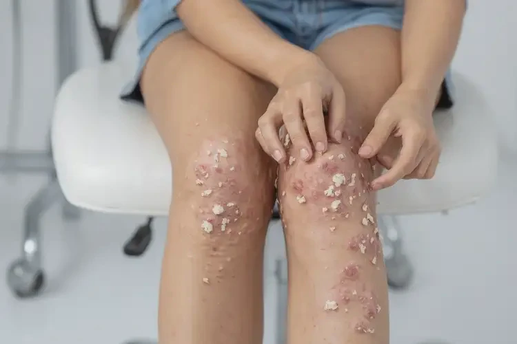 女性小腿上有濕疹不管它會(huì)自己痊愈嗎(圖4)